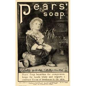 1905 Ad Pears Soap Child Blows Bubbles Sir John Millais   Original 