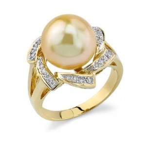  Golden Pearl & Diamond Nova Ring Jewelry