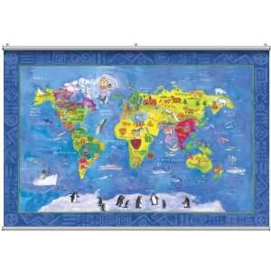  World Map Minute Mural Wall Covering