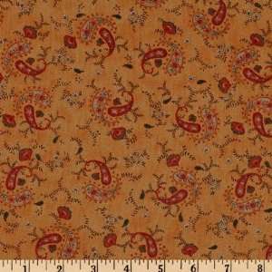  45 Wide Harvest Moon Paisley Khaki Fabric By The Yard 