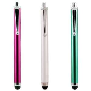 Multicolor 3 Pack Purple, Silver, Green Touch Screen Stylus Pens for 