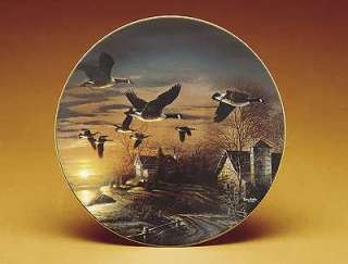 Terry Redlin SUNDOWN Collector Plate Geese Farm Scene  