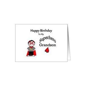    Happy Birthday Grandson 4   superhero, cape Card Toys & Games