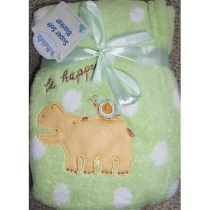  Sumersault Super Soft be happy Baby Blanket Green with 