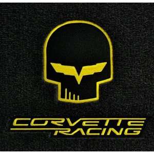 2005 2007E Corvette C6 Cashmere Floor Mats with Yellow Jake Racing 