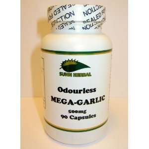  Odourless MEGA Garlic 90 capsules x 500mg using Bearlic 
