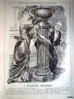 1913 Punch SUFFRAGETTE Cartoon   Pleasure Deferred   
