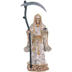  17.5 Inch Santa Muerte with Money Robe and Crystal Ball 