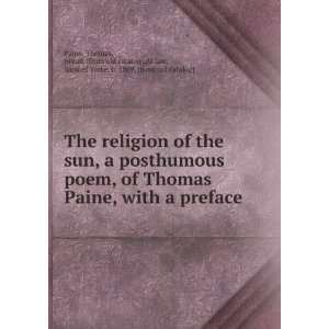  The religion of the sun, a posthumous poem, of Thomas 