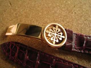 Genuine 19mm Patek Philippe crocodile strap with Rose gold buckle 