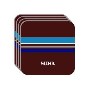 Personal Name Gift   SUHA Set of 4 Mini Mousepad Coasters (blue 