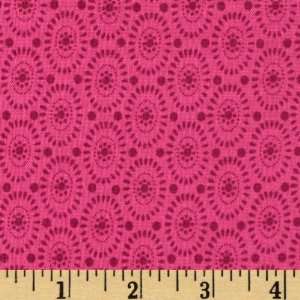  44 Wide Flower Power Abstract Circles Fuchsia Fabric By 
