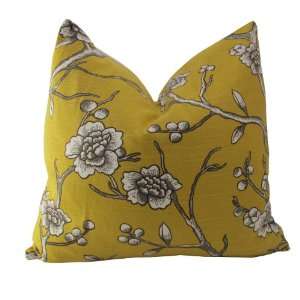  Designer Pillow Cover 18x18  Vintage Blossom In Citrine 
