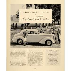  1938 Ad Vintage Studebaker President Club Sedan Cars 