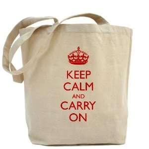  Keep Calm and Carry On Quotes Tote Bag by  