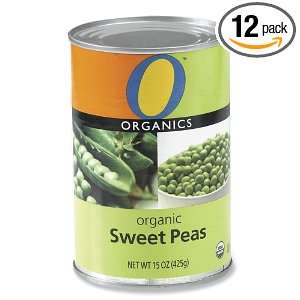 Organics Sweet Peas, 15 Ounce Tins (Pack of 12)  Grocery 