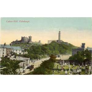  1910 Vintage Postcard Calton Hill Edinburgh Scotland 