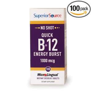  Quick B 12 Energy Burst   100   Sublingual Tablet Health 