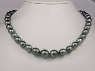 9mm   10.8mm TAHITIAN CULTURED PEARL 14K GOLD NECKLACE  