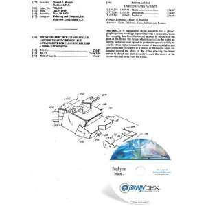  NEW Patent CD for PHONOGRAPHIC PICK UP AND STYLUS ASSEMBLY 