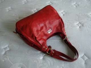   Madison Pearlized BURNT ORANGE Leather Maggie Hobo Tote Bag Purse WOW