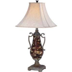  Campton  Table Lamp   Ant. Bronze/Off White Jacquard Shade 