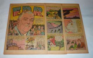 1944 five page cartoon story ~ FRANKLIN DELANO ROOSEVELT  
