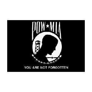POW MIA Flag Rayon On Staff 4 in. x 6 in.