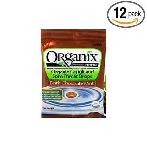 Organix Cough & Sore Throat Drops Chocolate Mint At least 70% Organic 