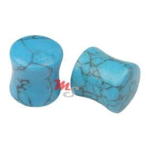  Turquoise Stone Flared Organic Plugs 4mm 6g 6 gauge NEW Jewelry