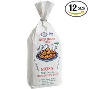 Moss Hushpuppy Mix with Onions, 32 Ounce Bags (Pack of 12)  