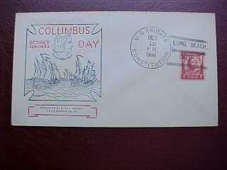 US FRIGATE CONSTITUTION 10/12/1933 COVER LONG BEACH CAL  