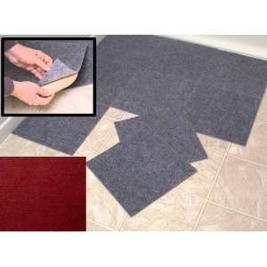  Peel and Stick Burgundy Berber Carpet Tiles 12x12 Set of 