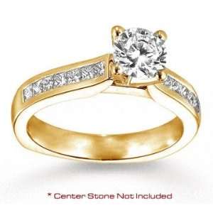   14k Yellow Gold Side Stone 1/2 Carat Diamond Engagement Ring Jewelry