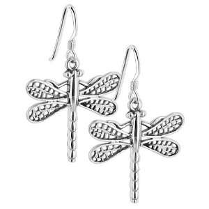 Sterling Silver Dragonfly with French Hook Back Findings Polish Finish 