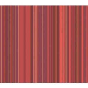   By Color BC1580973 Red Metallic Stripe Wallpaper