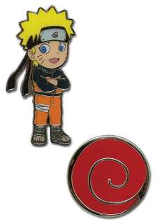 Naruto Shippuden Kakashi Logo & Naruto Figure 2 Pin Set  
