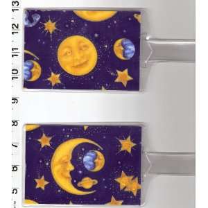  Set of 2 Luggage Tags Made with Man on the Moon Celestial 