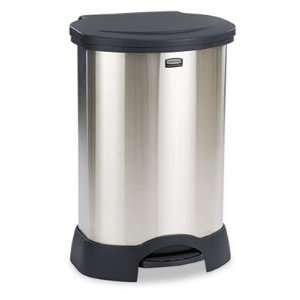    Step On Container, Stainless Steel, 30 gal, Black