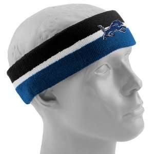   Detroit Lions Black Light Blue Striped Headband