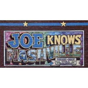     Joe Knows Nashville mural in downtown Nashville Tennessee 24 X 14