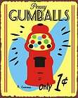 penny gumballs vintage metal art candy retro tin sign expedited