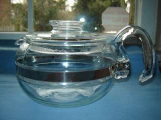   Pyrex 6 Cup Glass Stainless Steel Flameware # 8446B   # 8336 Teapot