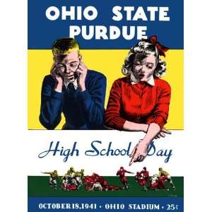   Day Program Cover Art   OHIO STATE (H) VS PURDUE 1941 AT OHIO STATE