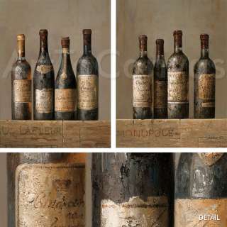   VINTAGE I and II SET by BAOCHUAN CHEN WINE BOTTLES 2PC CANVAS  