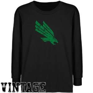  North Texas Mean Green Youth Black Distressed Logo Vintage 