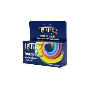  Trustex Extra Strength Assorted Colors Condoms, 12 pack 