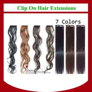   Clip In Hair Extensions Extension Long Wavy / Straight 7 Colors  