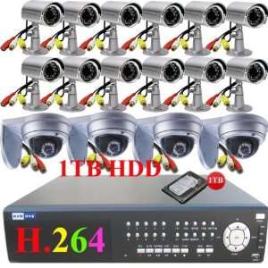  cctv h.264 1tb 16ch dvr sony ccd camera security system 
