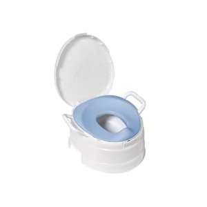 PRI 4 In 1 Soft Seat Toilet Trainer and Step Stool White with Pastel 